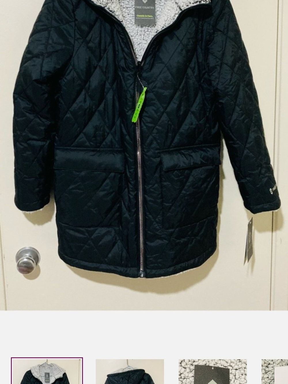 Reversible black/fleece lined jacket